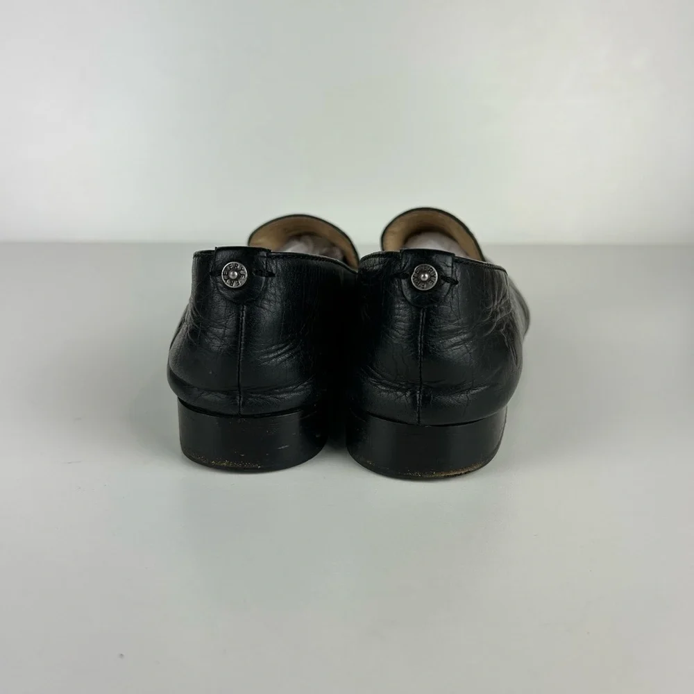 FRYE “TRACY SMOKING” BLACK LEATHER LOAFERS SIZE 7 - Picture 3 of 9